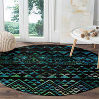 Maori Niho Taniwha Te Wheiao Round Carpet Paua Shell - Polynesian Pride