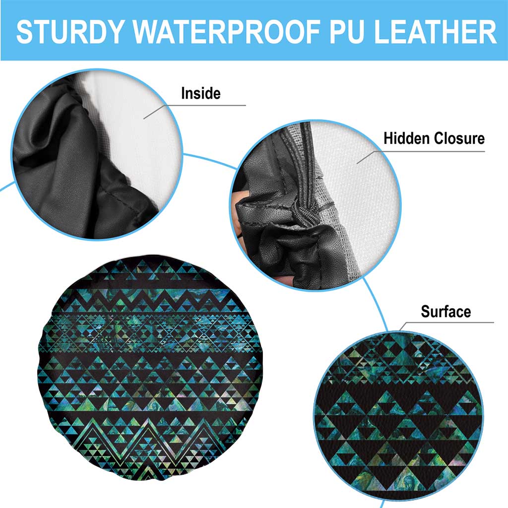 Maori Niho Taniwha Te Wheiao Spare Tire Cover Paua Shell - Polynesian Pride