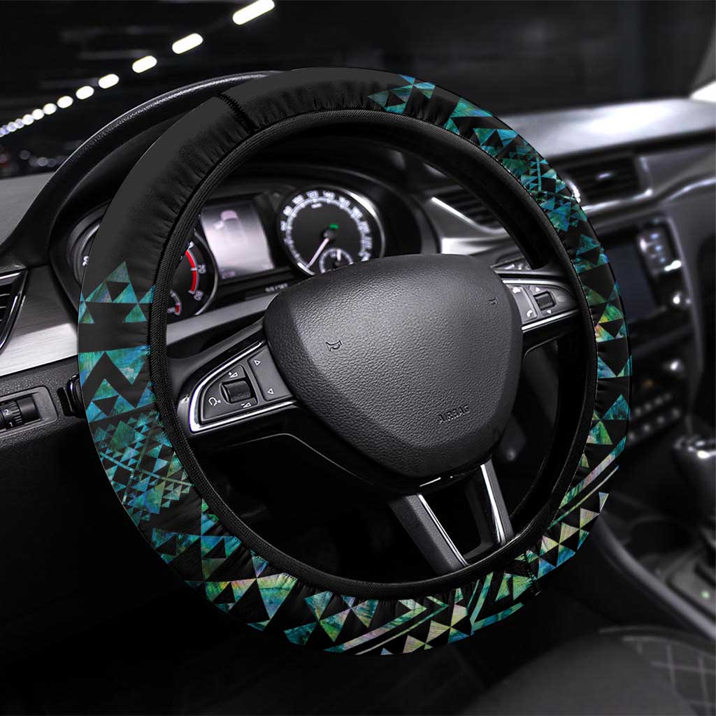 Maori Niho Taniwha Te Wheiao Steering Wheel Cover Paua Shell - Polynesian Pride