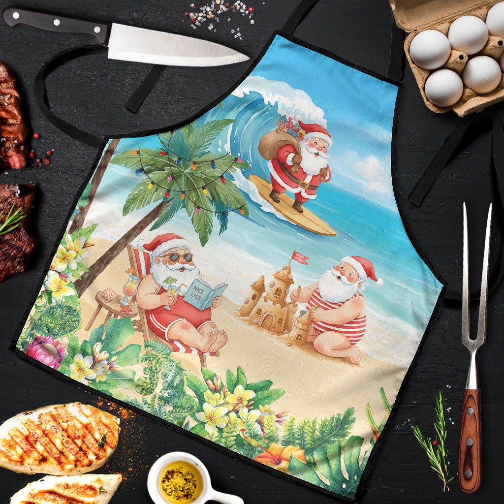 Tropical Christmas Funny Santa Apron Beach Vacation LT7 Multicolor - Polynesian Pride