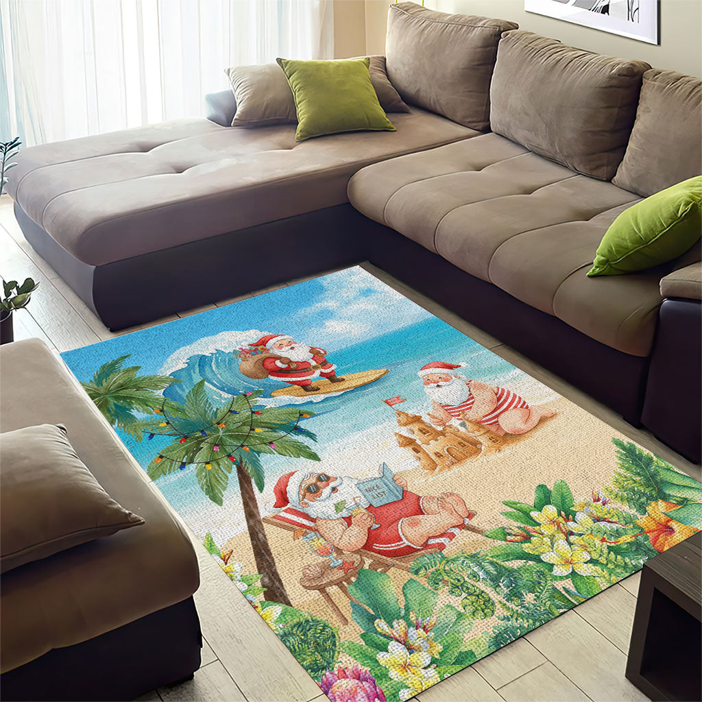 Tropical Christmas Funny Santa Area Rug Beach Vacation LT7 - Polynesian Pride