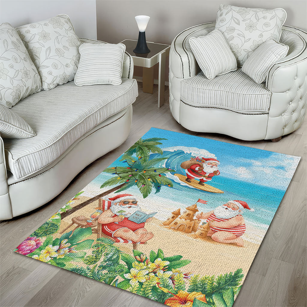 Tropical Christmas Funny Santa Area Rug Beach Vacation LT7 - Polynesian Pride