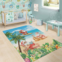 Tropical Christmas Funny Santa Area Rug Beach Vacation LT7 - Polynesian Pride