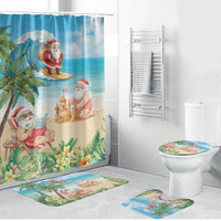 Tropical Christmas Funny Santa Bathroom Set Beach Vacation LT7 Bathroom Set (4 pcs) Multicolor - Polynesian Pride