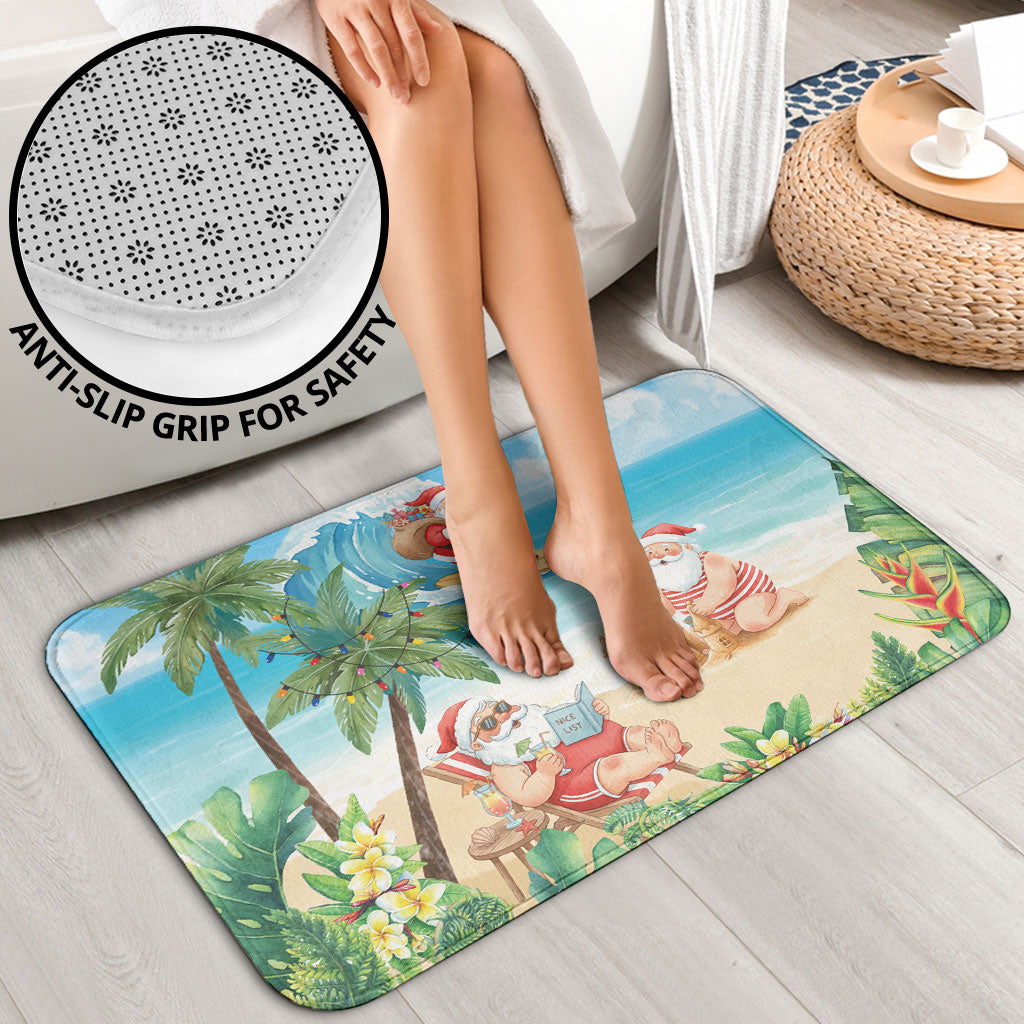 Tropical Christmas Funny Santa Bathroom Set Beach Vacation LT7 - Polynesian Pride