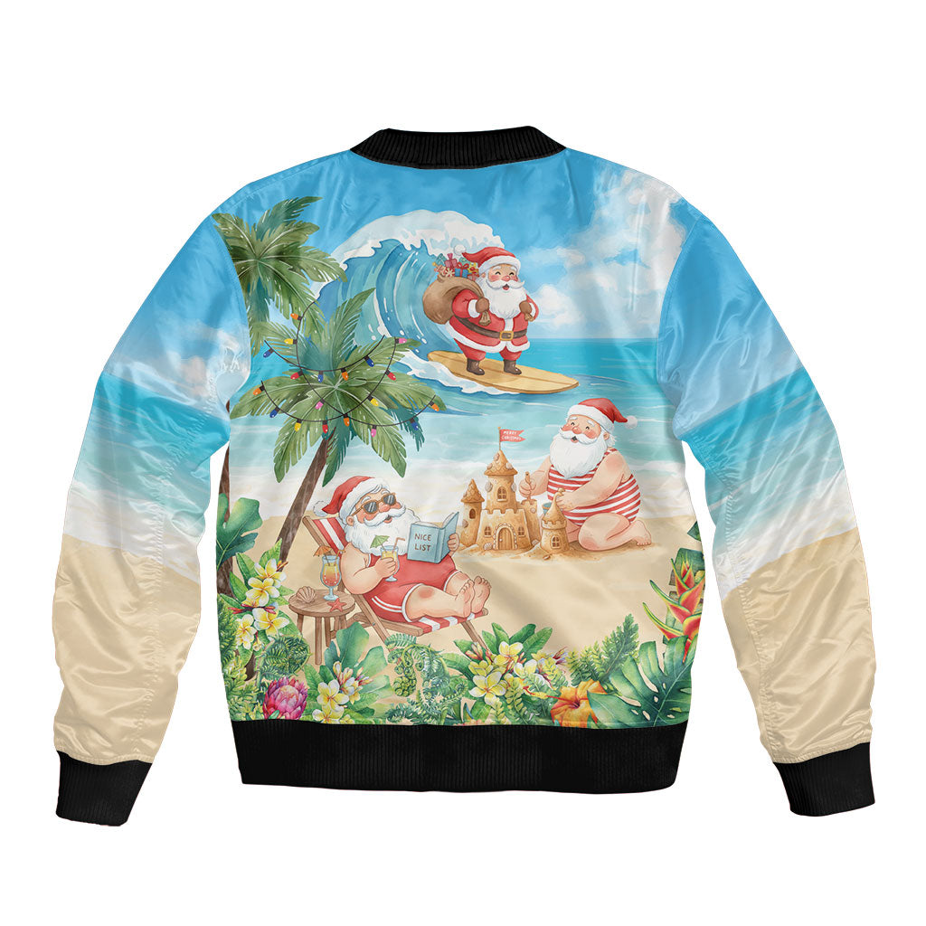 Tropical Christmas Funny Santa Bomber Jacket Beach Vacation LT7 - Polynesian Pride