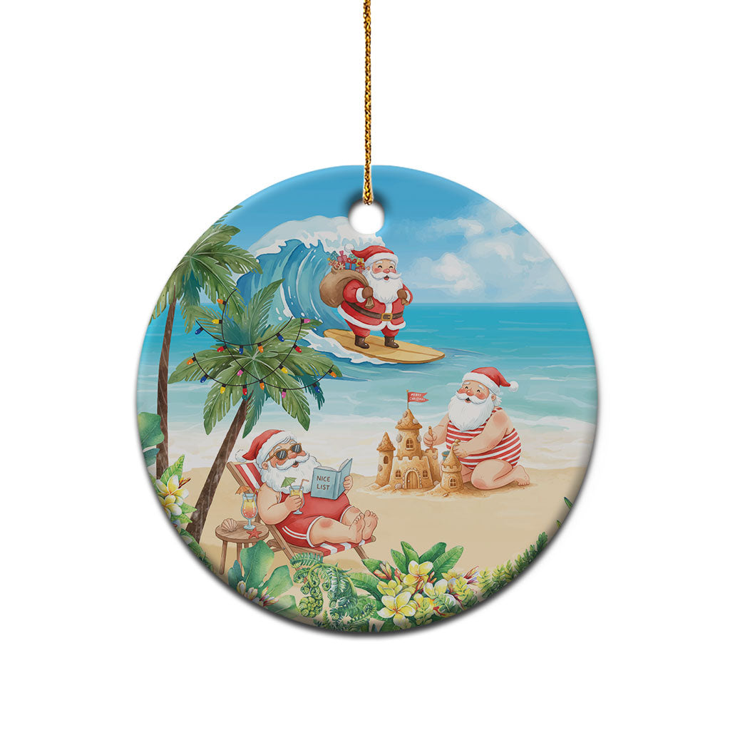 Tropical Christmas Funny Santa Ceramic Ornament Beach Vacation LT7 - Polynesian Pride