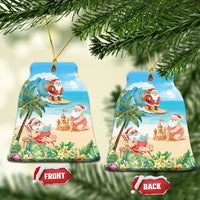 Tropical Christmas Funny Santa Ceramic Ornament Beach Vacation LT7 Bell Flake Multicolor - Polynesian Pride