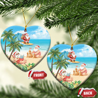 Tropical Christmas Funny Santa Ceramic Ornament Beach Vacation LT7 Heart Multicolor - Polynesian Pride
