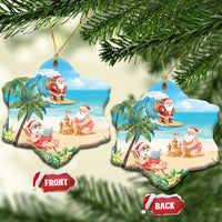Tropical Christmas Funny Santa Ceramic Ornament Beach Vacation LT7 Snow Flake Multicolor - Polynesian Pride