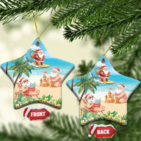 Tropical Christmas Funny Santa Ceramic Ornament Beach Vacation LT7 Star Multicolor - Polynesian Pride