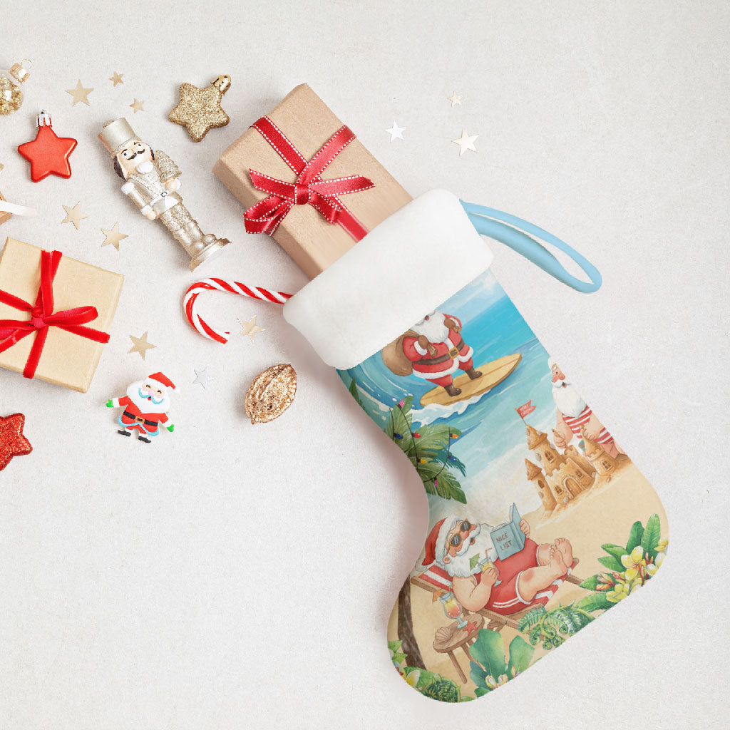 Tropical Christmas Funny Santa Christmas Stocking Beach Vacation LT7 - Polynesian Pride
