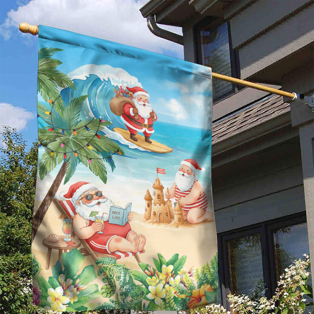 Tropical Christmas Funny Santa Garden Flag Beach Vacation LT7 - Polynesian Pride