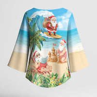 Tropical Christmas Funny Santa Kimono Sleeve Blouse Beach Vacation LT7 - Polynesian Pride