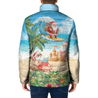 Tropical Christmas Funny Santa Padded Jacket Beach Vacation LT7 - Polynesian Pride