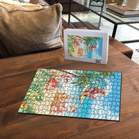 Tropical Christmas Funny Santa Puzzle Beach Vacation LT7 - Polynesian Pride