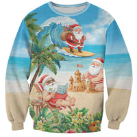 Tropical Christmas Funny Santa Sweatshirt Beach Vacation LT7 Unisex Multicolor - Polynesian Pride