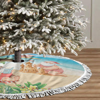 Tropical Christmas Funny Santa Tree Skirt Beach Vacation LT7 - Polynesian Pride