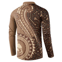 Papua New Guinea Oro Tapa Motif Button Sweatshirt Classic LT7 - Polynesian Pride