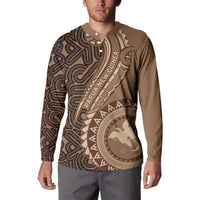 Papua New Guinea Oro Tapa Motif Button Sweatshirt Classic LT7 - Polynesian Pride
