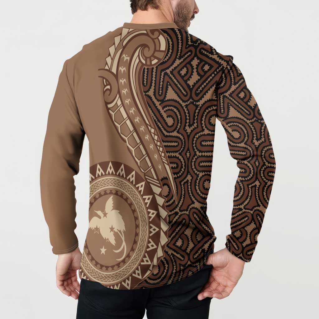 Papua New Guinea Oro Tapa Motif Button Sweatshirt Classic LT7 - Polynesian Pride