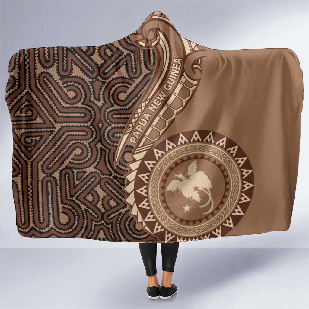 Papua New Guinea Oro Tapa Motif Hooded Blanket Classic LT7 One Size Brown - Polynesian Pride