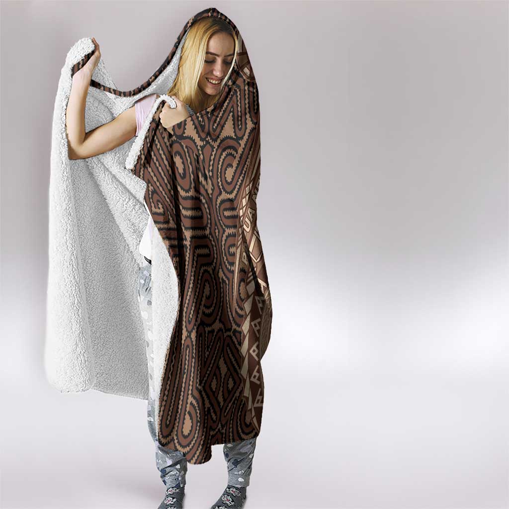 Papua New Guinea Oro Tapa Motif Hooded Blanket Classic LT7 - Polynesian Pride
