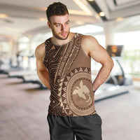 Papua New Guinea Oro Tapa Motif Men Tank Top Classic LT7 Brown - Polynesian Pride
