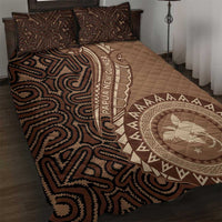 Papua New Guinea Oro Tapa Motif Quilt Bed Set Classic LT7 Brown - Polynesian Pride
