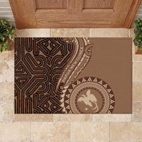 Papua New Guinea Oro Tapa Motif Rubber Doormat Classic LT7 Brown - Polynesian Pride