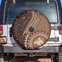 Papua New Guinea Oro Tapa Motif Spare Tire Cover Classic LT7 Brown - Polynesian Pride