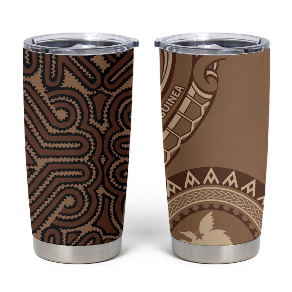 Papua New Guinea Oro Tapa Motif Tumbler Cup Classic LT7 Brown - Polynesian Pride