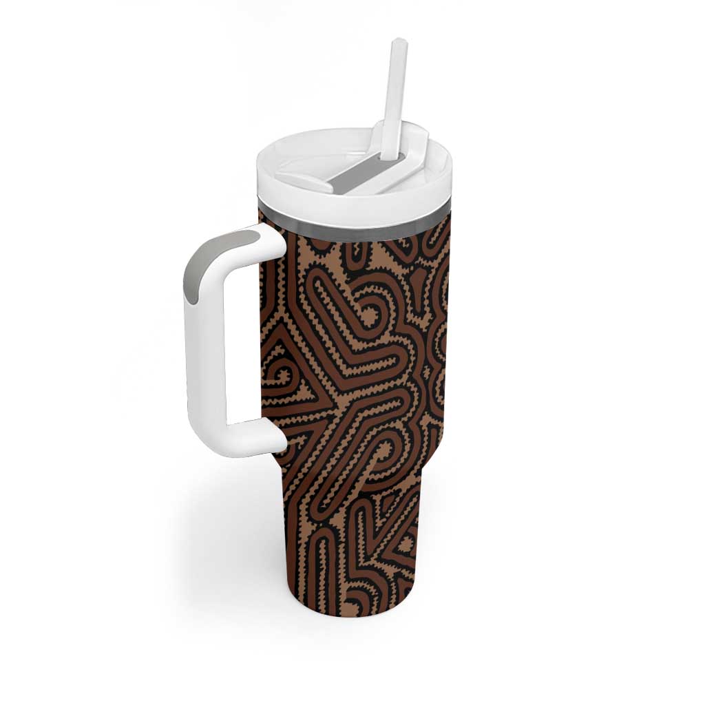 Papua New Guinea Oro Tapa Motif Tumbler With Handle Classic LT7 - Polynesian Pride