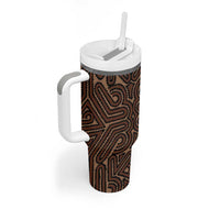 Papua New Guinea Oro Tapa Motif Tumbler With Handle Classic LT7 - Polynesian Pride