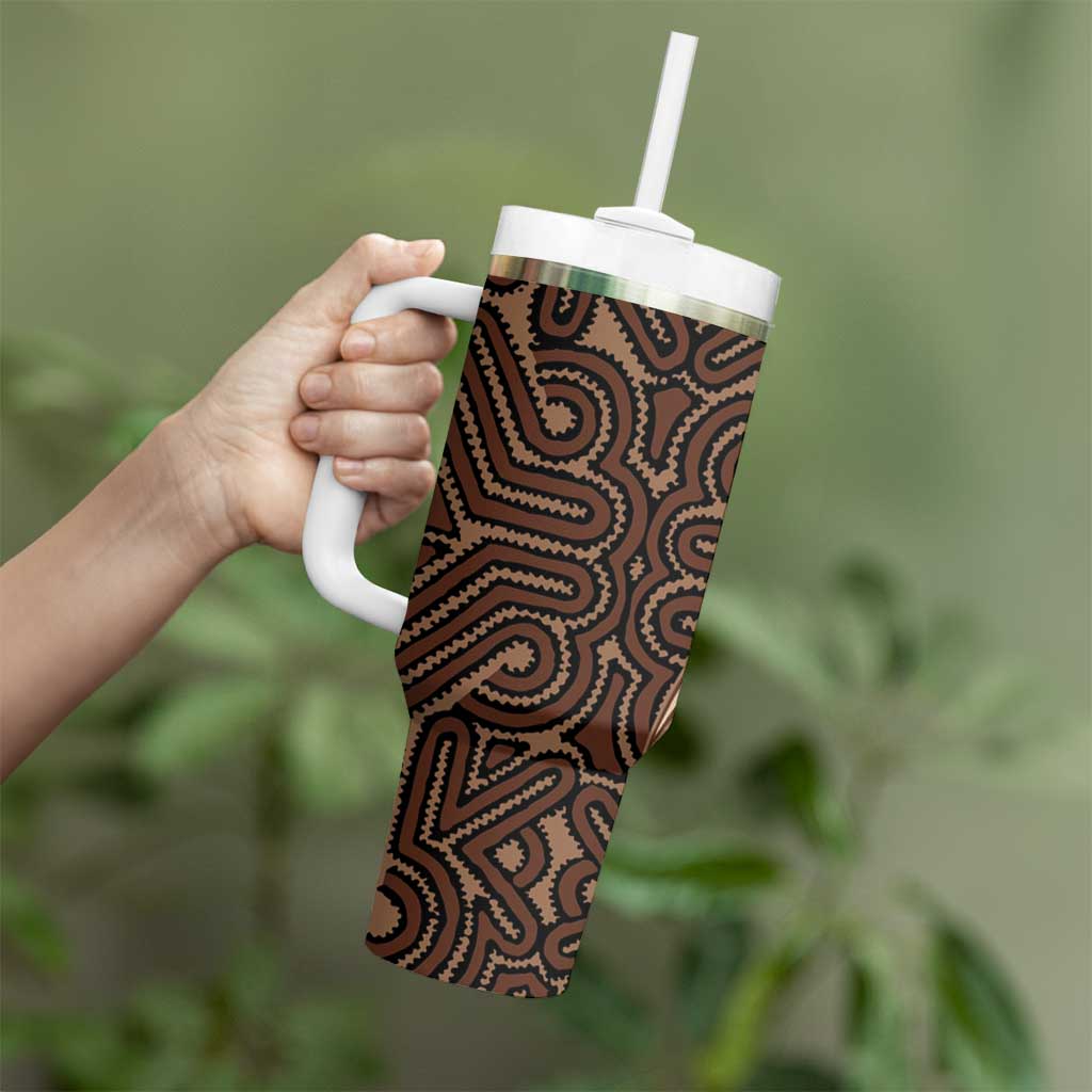 Papua New Guinea Oro Tapa Motif Tumbler With Handle Classic LT7 - Polynesian Pride