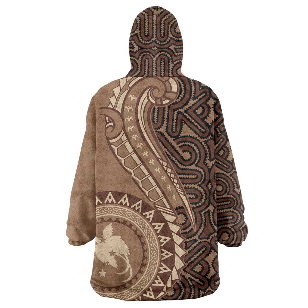 Papua New Guinea Oro Tapa Motif Wearable Blanket Hoodie Classic LT7 - Polynesian Pride