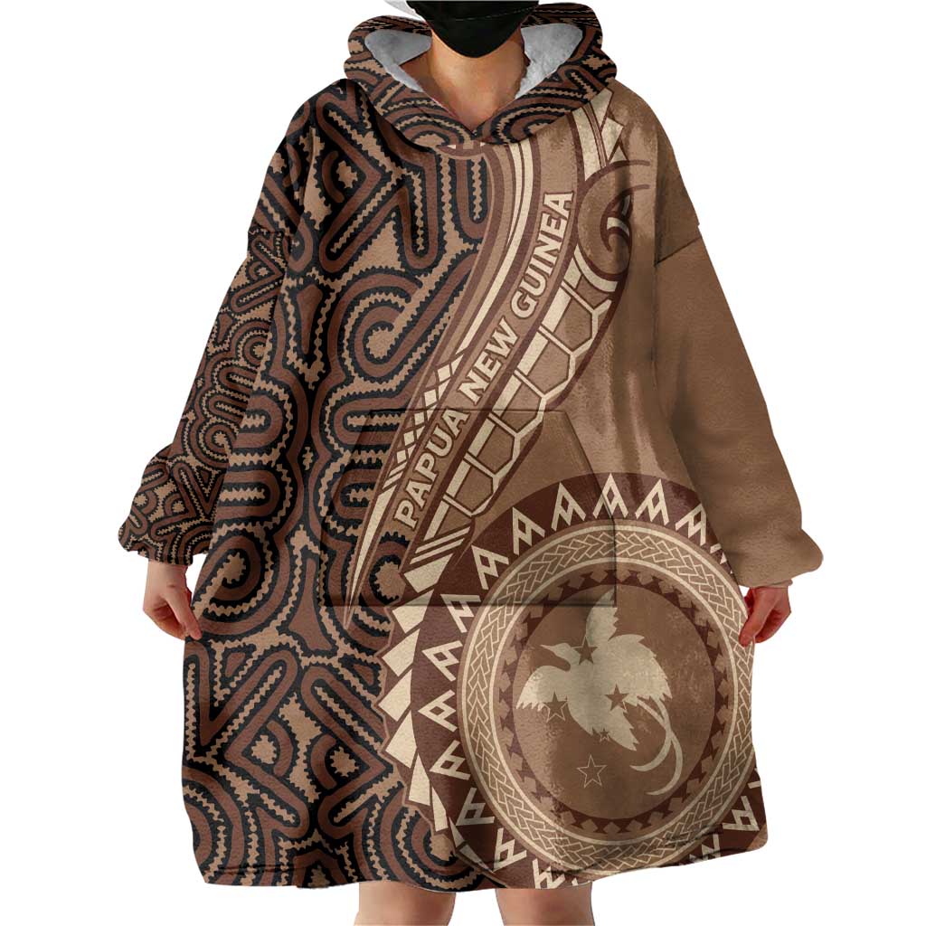 Papua New Guinea Oro Tapa Motif Wearable Blanket Hoodie Classic LT7 - Polynesian Pride
