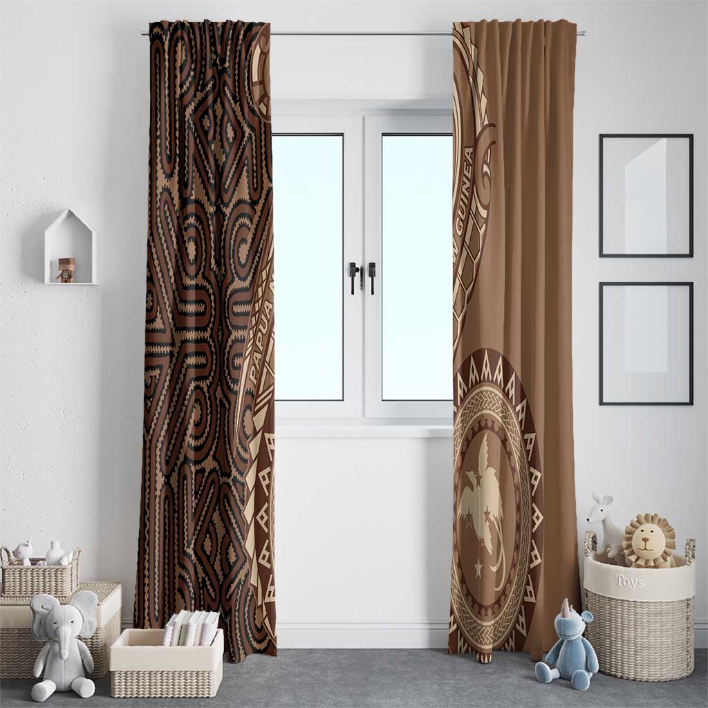 Papua New Guinea Oro Tapa Motif Window Curtain Classic LT7 - Polynesian Pride