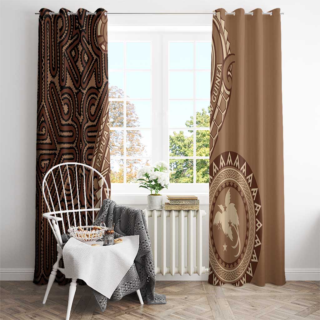 Papua New Guinea Oro Tapa Motif Window Curtain Classic LT7 - Polynesian Pride
