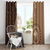 Papua New Guinea Oro Tapa Motif Window Curtain Classic LT7 - Polynesian Pride