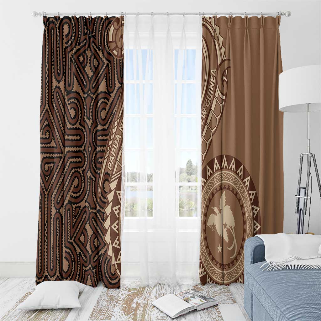 Papua New Guinea Oro Tapa Motif Window Curtain Classic LT7 - Polynesian Pride