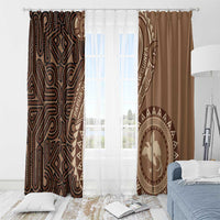 Papua New Guinea Oro Tapa Motif Window Curtain Classic LT7 - Polynesian Pride