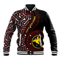 Papua New Guinea Oro Tapa Motif Baseball Jacket Special LT7 Unisex Black - Polynesian Pride