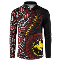 Papua New Guinea Oro Tapa Motif Button Sweatshirt Special LT7 Black - Polynesian Pride