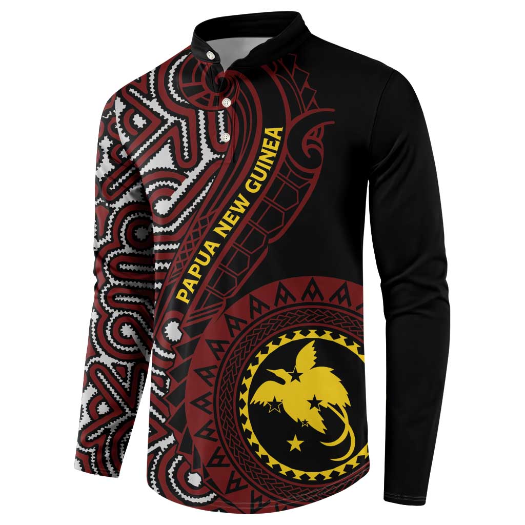 Papua New Guinea Oro Tapa Motif Button Sweatshirt Special LT7 - Polynesian Pride