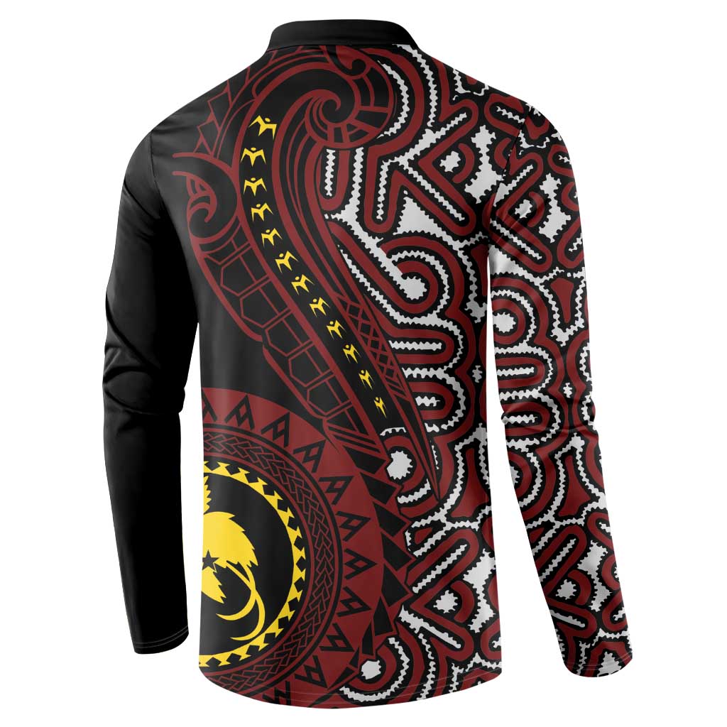 Papua New Guinea Oro Tapa Motif Button Sweatshirt Special LT7 - Polynesian Pride