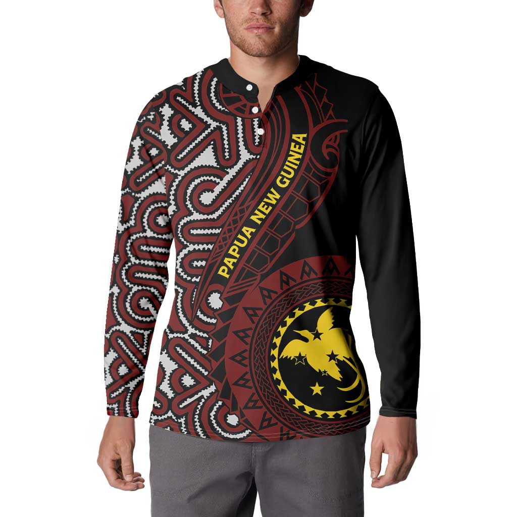 Papua New Guinea Oro Tapa Motif Button Sweatshirt Special LT7 - Polynesian Pride