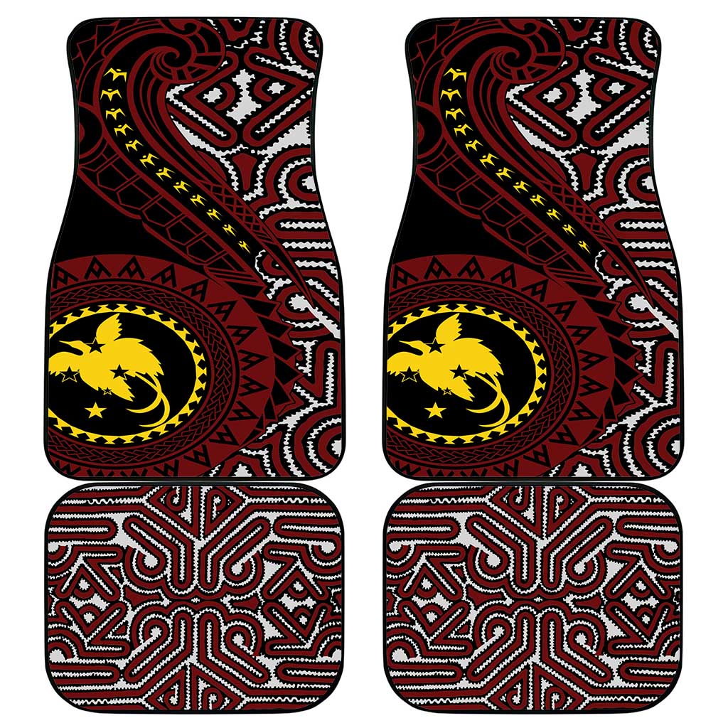 Papua New Guinea Oro Tapa Motif Car Mats Special LT7 - Polynesian Pride