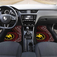 Papua New Guinea Oro Tapa Motif Car Mats Special LT7 Set 2pcs - Front Black - Polynesian Pride