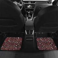 Papua New Guinea Oro Tapa Motif Car Mats Special LT7 Set 2pcs - Back Black - Polynesian Pride